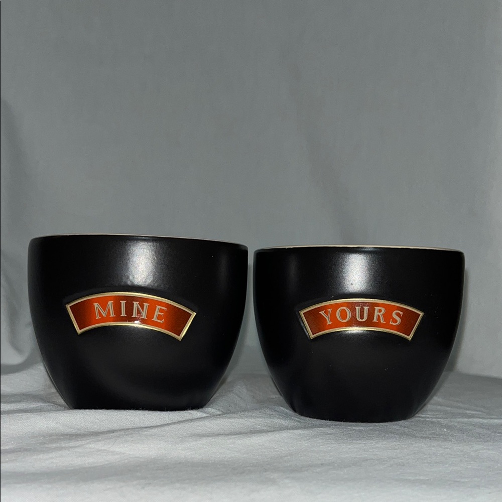 Baileys Irish Cream  ‘Mine' and 'Yours' ceramic cups set of 2